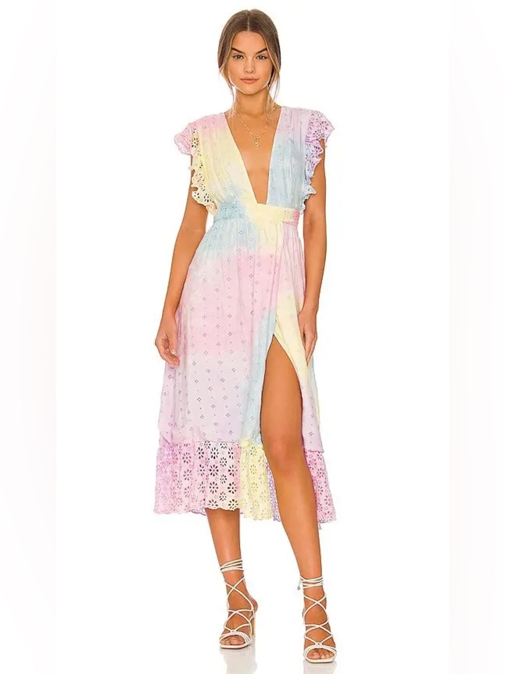 Majorelle Mistwood Dress in Pastel Multi Tie Dye size XS